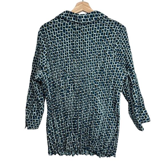 Lane Bryant Geometric Print Button Up Blouse Top Stretch Sz 18/20 Office Casual - Picture 8 of 11